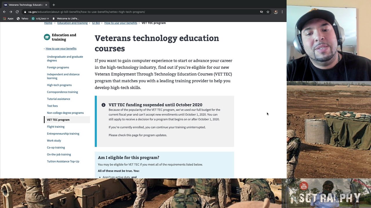Vet Tec program for veterans
