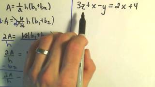 Solving an Equation for a Specified Variable