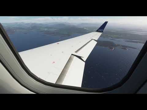 MSFS2020 Approach & land at ENBR Bergen Airport - Aerosoft CRJ 700 - passenger view! Norway!