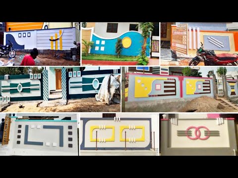 30 Latest Compound Wall Design New Photos/ Indian Style Compound Wall Designs / Village construction