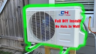 No Hole In Wall Mini-split Air Conditioner FULL Install