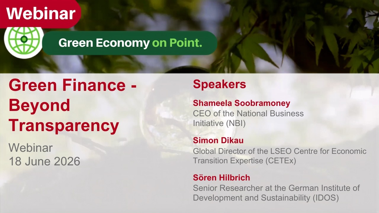 Green Finance – Beyond Transparency | Webinar