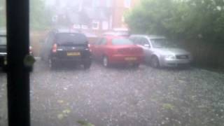 preview picture of video 'HAIL STORM smashes window, Hinckley, Leics - 28-06-12'