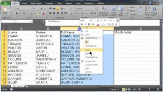Use Excel and Text Functions to Extract the Middle Initial from Names