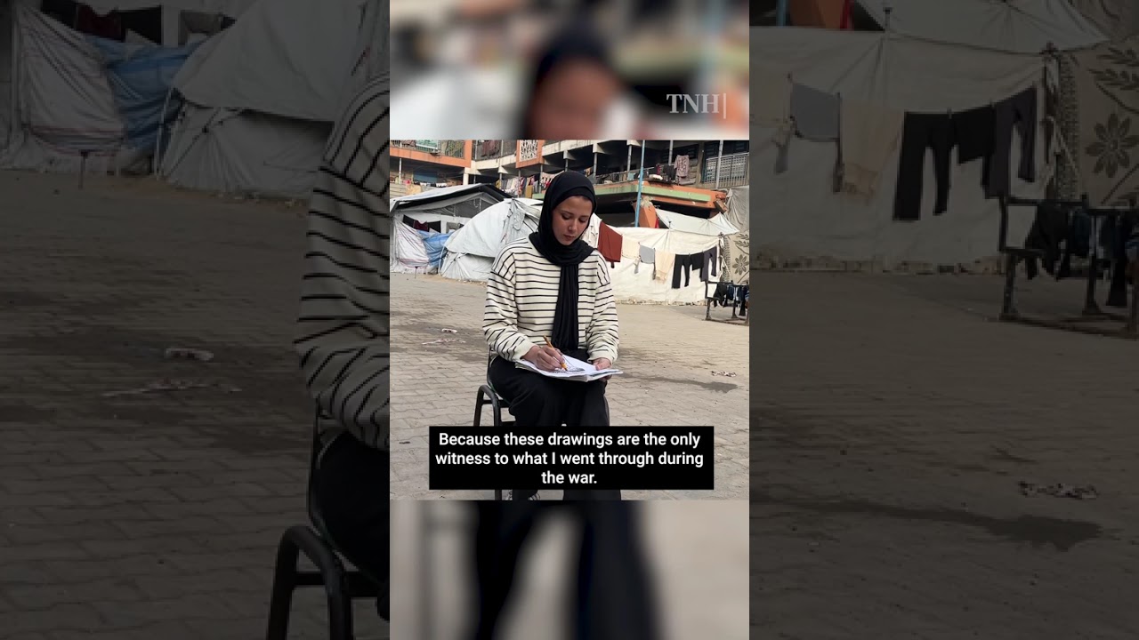 In Gaza, an artist has made her family's tent into a gallery