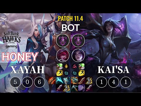 SHG Honey Xayah vs Kai'Sa Bot - KR Patch 11.4