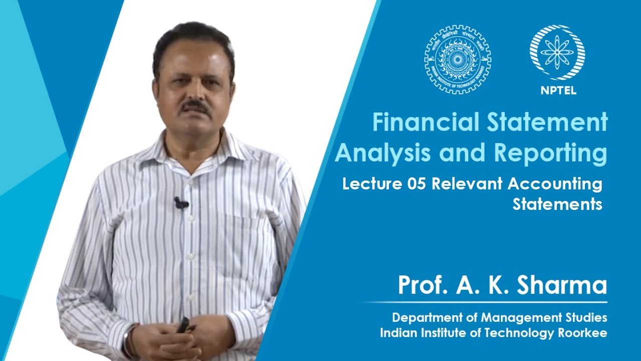Lecture 05- Relevant Accounting Statements
