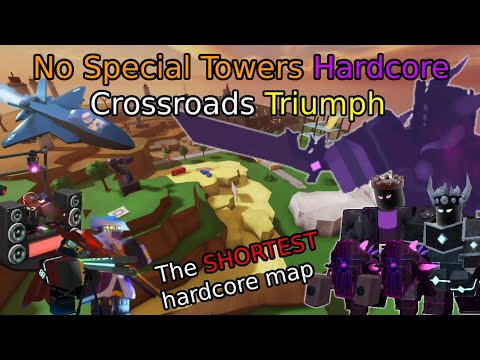 No Special Towers Hardcore Triumph on the shortest hc map (Crossroads) | Tower Defense Simulator