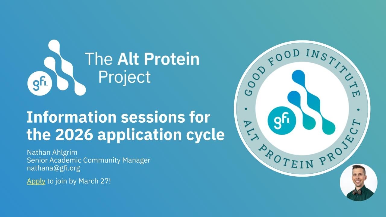 The Alt Protein Project 2026 application information session