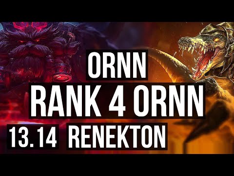ORNN vs RENEKTON (TOP) | Rank 4 Ornn, 4/0/3 | KR Grandmaster | 13.14