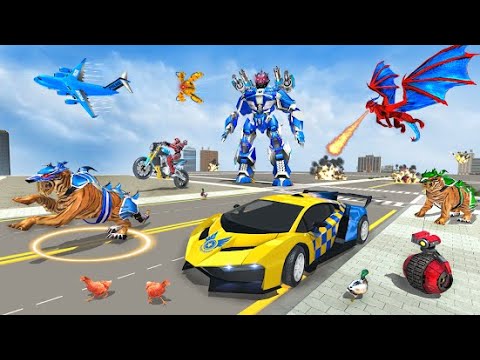 US Police Tiger Robot Car Game #HappyFamilyStudio| Combat Studio