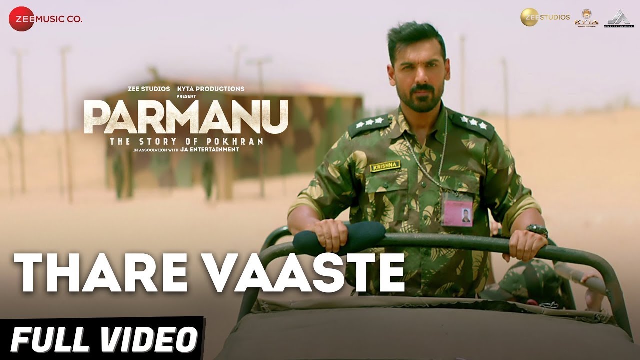 Thare Vaaste Lyrics  | Parmanu | Diana Penty | Divya Kumar | Sachin-Jigar