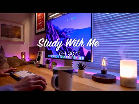 5-Hour Study with Me / Pomodoro 30-5 / Relaxing Lo-Fi / Day 137