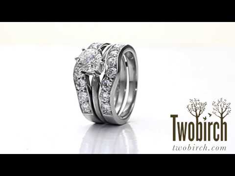 1.4ct. Contour Prong in Channel Set Enhancer Ring Guard -TwoBirch TB-GUARD-0049-WG-N