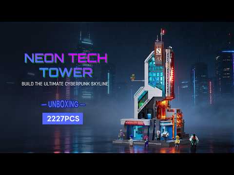 Vidéo Lumibricks Cyberpunk Neoncity 17011 : Tour technologique