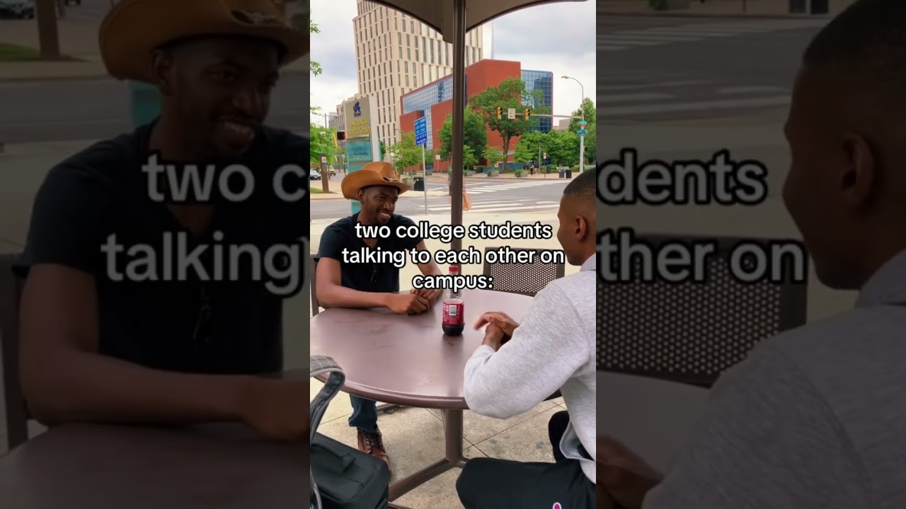 when you see two college students talking to each other on campus #shorts