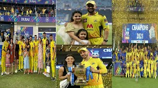 CSK Team Players Images With Family And Cup|CSK Winning Moments Final 2021|#csk #ipl