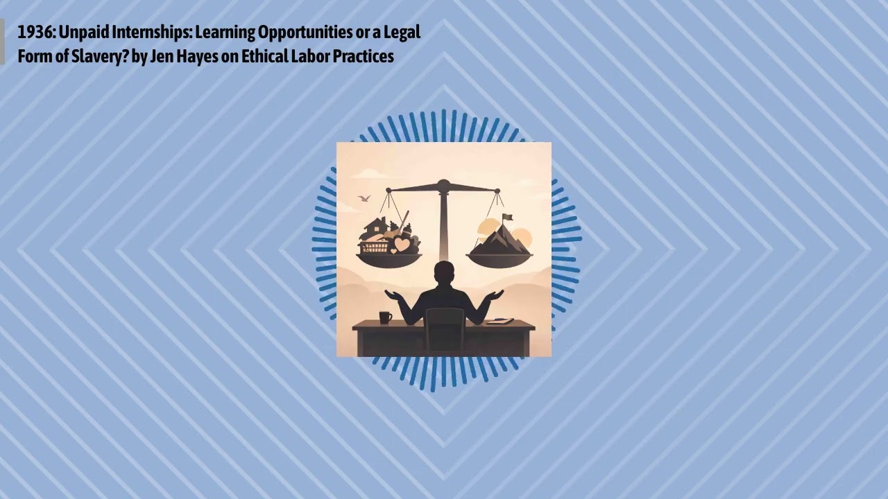 1936: Unpaid Internships: Learning Opportunities or a Legal Form of Slavery? by Jen Hayes on...