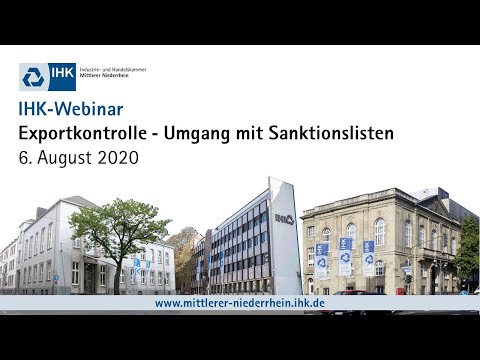IHK-Webinar: Umgang mit Sanktionslisten (6. August 2020)