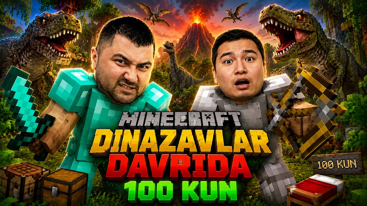 🦖 DINAZAVRLAR DAVRIDA 100 KUN – Minecraft #26