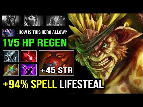 +94% SPELL LIFESTEAL 1v5 Unkillable Bristleback Even Fountain Can't Hurt Him EPIC Dota 2
