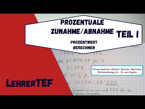 Percentage increase and decrease 1 - Percentage value sought - Percentage calculation