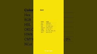 gold all color codes #FFD700 #RGB