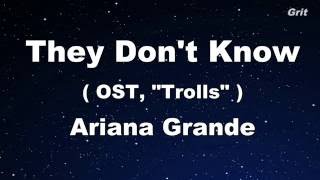They Don&#39;t Know - Ariana Grande Karaoke 【No Guide Melody】 Instrumental
