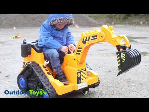 12V Battery Operated Ride On Digger with 360 Degree Spin and Working Bucket from Outdoortoys