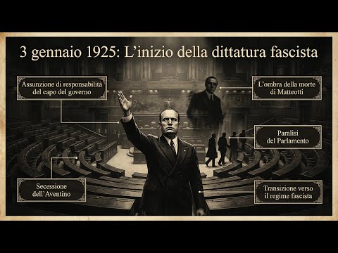 January 3, 1925, Benito Mussolini gives one of the most serious and revealing speeches in Italian...