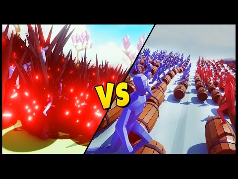 TABS- Dark Peasant Army vs Dark Peasant Army vs Exploding Barrels! Totally Accurate Battle Simulator