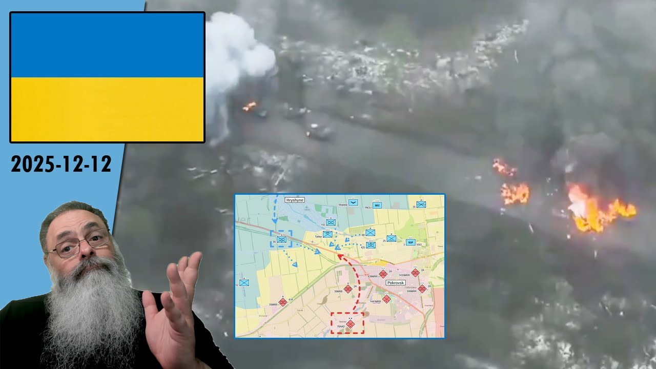 #Ucrânia 2025-12-12: UCRÂNIA DESTRÓI totalmente COLUNA BLINDADA de TROPA de ELITE RUSSA em POKROVSK