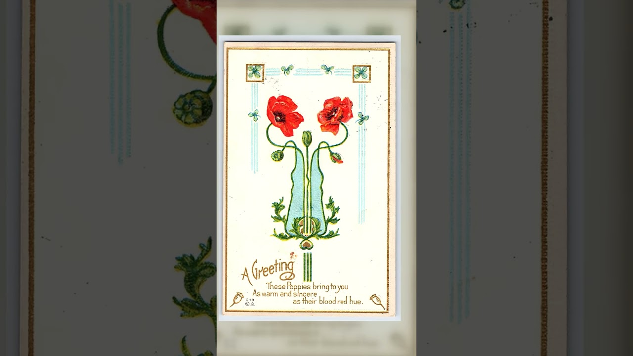 G. Nash, Divided Back Postcard, Poppies Greeting, 1910 Postmark Video