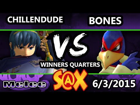 S@X - Liquid Chillindude (Marth) vs Bones (Falco) SSBM Winners Quarters - Smash Melee