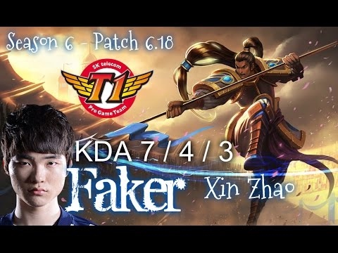 SKT T1 Faker XIN ZHAO vs EKKO Top - Patch 6.18 KR Ranked | League of Legends