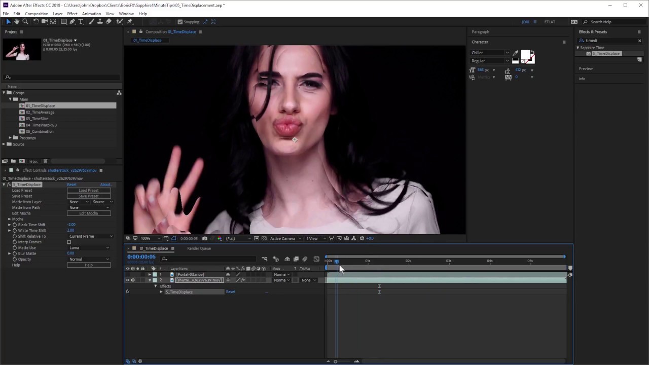 Efecto de Tiempo con Sapphire para Adobe After Effects (Espaรฑol)