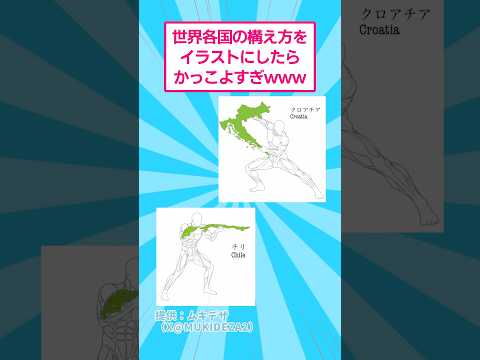 世界各国の構え方をイラストにしたらカッコよすぎたwww #おもしろ #アート