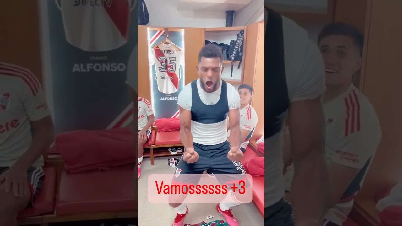 Luego de la victoria contra el fluminense, El Colibri Borja Lo festejó a su manera!!! Vamos River 🐔💪