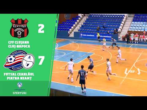 Cupa României Futsal U19, sferturi: CFF Clujana Cluj-Napoca - Ceahlăul Piatra Neamț 2-7, 21.02.2026