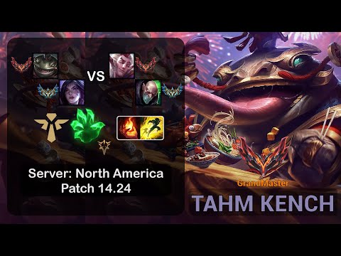 Tahm Kench Support + Kai'Sa vs Rakan + Singed - NA GrandMaster - Patch 14.24