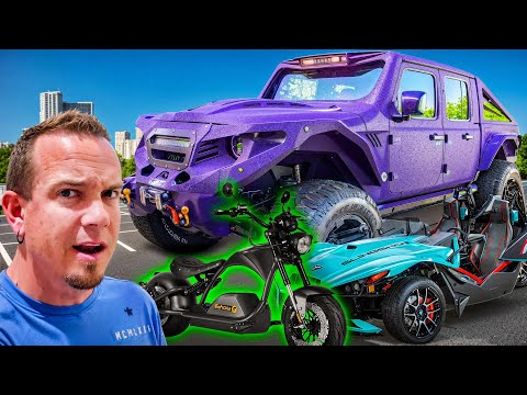 2 WHEELS vs 3 WHEELS vs 4 WHEELS!! (JEEP vs SLINGSHOT vs EAHORA CHROMEM1PS)