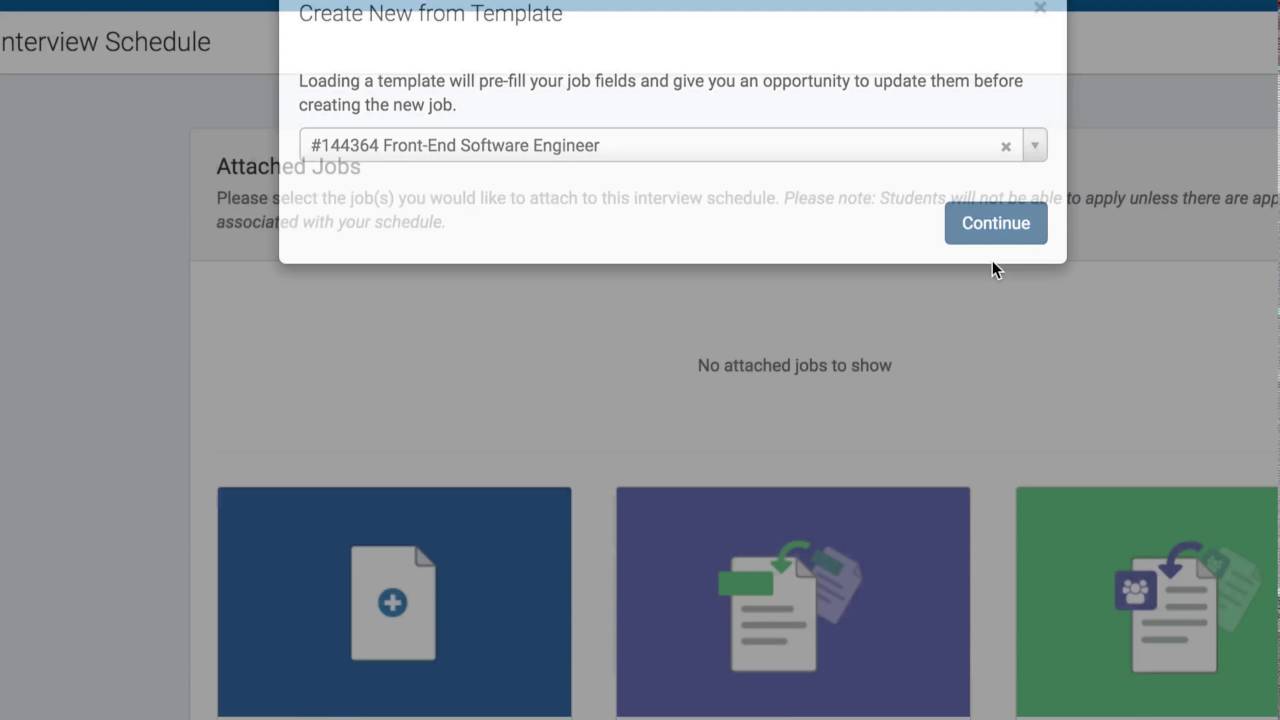 Screenshot of the "Post an Interview Schedule to a School | Handshake Training" video from Handshake.