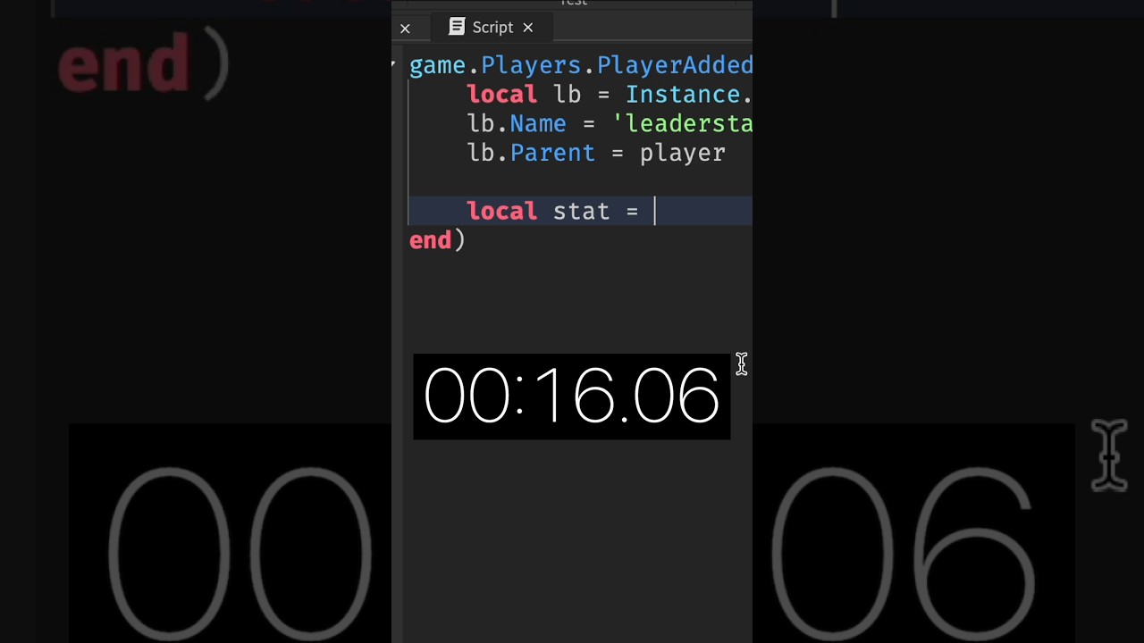 Can I make a LEADERSTAT SCRIPT in UNDER 30 SECONDS? #roblox #developer #coding #beginner