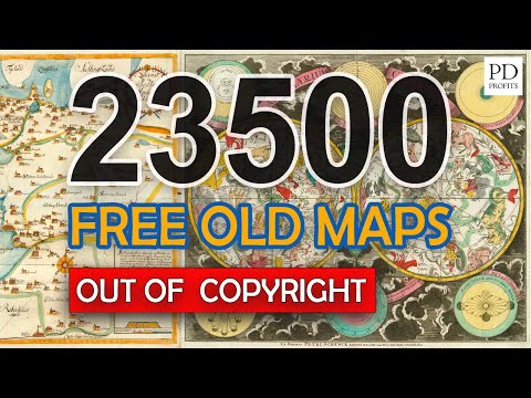 PRINT ON DEMAND resources site with 23500 old vintage maps - Over 135000 Free Public Domain images