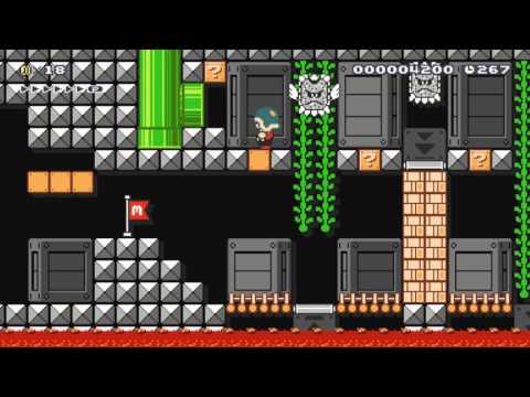 Fort Thwomp Trap v1.2 by Mikey - Super Mario Maker - No Commentary 1AF
