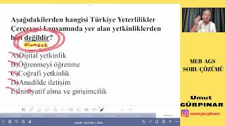 MEB-AGS TÜRKİYE YÜZYILI MAARİF MODELİ SORU ÇÖZÜMÜ