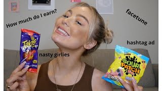 exposing influencer life and eating sweets x
