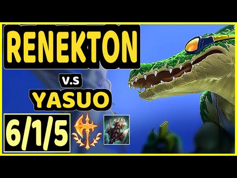 SEBEKX (RENEKTON) vs YASUO - 6/1/5 KDA MID CHALLENGER GAMEPLAY - EUW