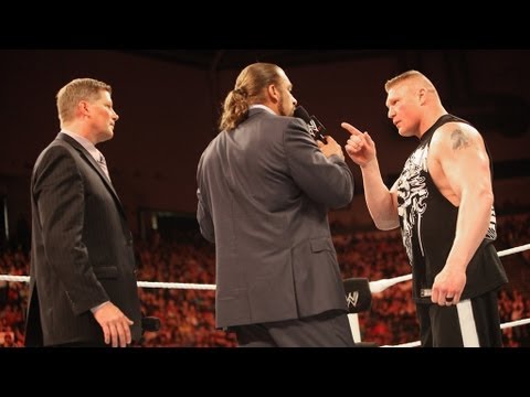 Brock Lesnar attacks Triple H: Raw, April 30, 2012