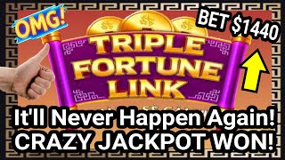 ❌Check this! It'll never happen again! Crazy Jackpot $1440 Bet Triple Fortune Link Slot